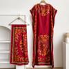 Vestido de Estilo Túnica Africana de Venta Caliente Transfronterizo, Falda de Seda Sintética, Vestido Talla Grande, Conjunto de Dos Piezas con Chal Protector Solar, Estampado al por Mayor