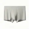Nova cueca boxer masculina de seda de leite e seda gelada de luxo, dupla face, alta elasticidade, respirável, para esportes, popular em transmissões ao vivo