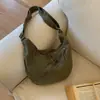 Bolsa Casual de Lona tipo Dumpling, Grande Capacidade, High-End, Bolsa Transversal Casual Relaxada, Bolsa Versátil para o Dia a Dia, Bolsa de Ombro Relaxada