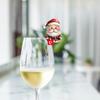 Decoración de etiqueta para copa de vino de fiesta navideña transfronteriza TX, decoración acrílica de Papá Noel y ciervo, suministros al por mayor