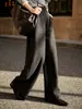 Meina retuvo, tesoro de invierno profundo pantalones casuales alta calidez esponjosos colgando 24 años nuevo cálido gamuza terciopelo pierna ancha pantalones mujer