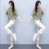 Conjunto Informal de Moda de Algodón y Lino 2026 Nuevo Elegante Conjunto de Lino para Mamá que Reduce la Edad Conjunto de Dos Piezas Adelgazante y Favorecedor para la Figura para Mujer