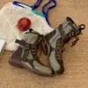 Botas de Entrenamiento Retro Alemanas Martin para Mujer 2026 Otoño Nuevas Botas de Boxeo Punta Redonda Caña Media Botas Vaqueras Deportivas Casuales Botines