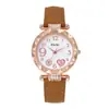 Reloj de Mujer Popular Transfronterizo con Incrustaciones de Diamantes, Reloj de Cinturón de Mujer Moderno y Versátil, Reloj de Cuarzo Casual Simple Estilo Ins