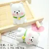 Acessórios de resina tridimensional cola de creme diy cartoon pequeno cachorro de leite chaveiro pingentes ornamentos transmissão decoração de saco surpresa atacado