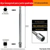 Cabo Hexagonal para Manga de Biela Quadrada Adaptador de Conexão para Furadeira Elétrica Haste de Conversão de Extensão Soquete para Chave de Impacto Elétrica