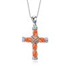 Colgante de platino con cruz de estilo europeo y americano de Amazon transfronterizo, collar de ópalo con diamantes, estilo ins, entrega de una sola pieza