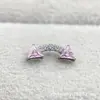 Brincos Triangulares Arco-Íris de Liga de Titânio Astmf-136 Titânio G23 Rosca Interna Zircônia Brincos Piercing de Lábio Joias Adorno de Cabeça