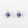 Estilo Chino Cuentas de Cerámica Porcelana Azul y Blanca Patrón Auspicioso Acero Inoxidable Colgante Único DIY Accesorios para Joyería Pulsera Collar Colgante Creativo