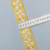 4cm Nuevo Estilo Étnico Bordado con Lentejuelas Encaje Adorno Encaje Vintage Malla Base Hilo Dorado Accesorios para Ropa