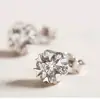 Pendientes de Plata S999 Lanlanjia con Pequeño Diamante y Diamante Grande, Elegante Copo de Nieve de Circonita, Joyería de Oreja Moderna y Sencilla