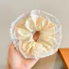 Scrunchie de Renda Estilo Coreano para Mulheres 2026 Novo Estilo Elástico de Cabelo Estilo Preguiçoso Corda de Cabelo Grande Acessório para Coque Flor de Cabelo