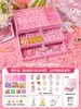 Kit de Materiales DIY de Dibujos Animados con Cuentas para Niños Pulsera Accesorios Hechos a Mano Cuentas Sueltas Joyería Collar Set de Caja de Regalo