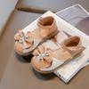 Sandalias de Princesa para Niñas 2025 Primavera Nuevos Zapatos para Niños Zapatos de Moda de Cuero Pequeños con Lazo de Suela Suave para Niñas