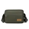 Nova Bolsa Transversal Masculina Cor Sólida Lona Múltiplos Zíperes Bolsa de Ombro Único Portátil para Negócios Celular Porta-Moedas Mochila Pequena Multiuso
