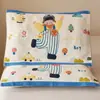 Funda de Almohada Infantil Algodón Puro Dibujos Animados Gasa Funda de Almohada Par Funda de Almohada Paquete Individual Antideslizante y Anticaída