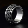 Ciervo Fugui plata s925 mantra de seis palabras Granate anillo popular para hombre plata tailandesa anillo giratorio anillo masculino de moda