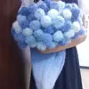 Manta de Peluche Gradiente con Ramo de Rosas Paquete de Material Tejido a Mano para DIY Manta con Ramo Regalo Manta de Rosas Liquidación