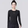 {2554 Feito Sob Medida} Top de Yoga Outono e Inverno Roupa Esportiva Camiseta Gola Redonda Slim Fit Manga Longa Absorvente de Suor Outdoor