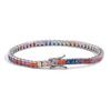 Pulsera Hip-Hop Transfronteriza Europea y Americana 4*4mm Circonita Cuadrada Colorida Cadena de Tenis Cobre Incrustado Joyería Hip-Hop para Hombre