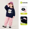 Conjunto Forrado de Polar para Niñas Dudu Invierno Ropa Cálida Infantil Pantalones Atuendo de Invierno Bebé Casual Conjunto de Dos Piezas Ropa Infantil