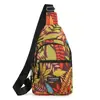 Bolsa de Peito Feminina com Alça Única | Estampa Floral, Oxford Impermeável, Multibolsos