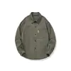 Camisa de Trabajo de Algodón Vintage de Alta Calidad Estilo Montaña para Hombre, Camisa de Manga Larga Estilo Japonés para Hombre Otoño 2025