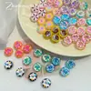 Donas Redondas de Colores Goteando Aceite Cuentas de Vidrio Pulsera Hecha a Mano DIY Cadena para Teléfono Móvil Material Accesorios de Joyería
