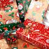 Suministro Transfronterizo de Papel de Regalo Navideño, Papá Noel, Copos de Nieve, Cascabeles, Fruta de la Paz, Flores, Papel de Regalo