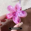 Grampo de Cabelo Flor de Frangipani com Padrão de Mármore Coreano 8cm Grampo Bauhinia Grampo Tubarão Penteado para Mulheres