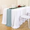 Camino de mesa de gasa en verde salvia perla para decoración de mesa de banquete de bodas, disponible en ocho colores, directo del fabricante, venta al por mayor