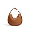 [Personalización de Procesamiento] Bolso de Media Luna Tejido de Cuero Genuino para Mujer, Bolso Cruzado Casual para Hombro/Axila