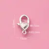 Plata de Ley S925 Hebilla de Resorte Brillante en Forma de Corazón Collar para Suéter Pulsera Conexión de Resorte de Espiga Accesorios DIY
