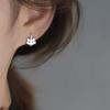 Hebilla de Oreja de Gato Pez Asimétrica de Diamante Flash para Mujer Diaria Versátil Estilo INS Fengsen Gato Lindo Pendientes Creativos para la Cena