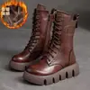 Botas Martin de Invierno 2023 Nuevas Suela Gruesa Transfronterizas Cálidas para Mujer Botas de Algodón con Cordones Moda Casual Versátiles para Mujer
