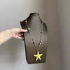 Colar Colorido de Estrela-do-Mar Dopamina para Mulheres, Estilo de Férias, Sessão de Fotos, Corrente para Clavícula, Alto Padrão, Nicho, Atmosférico, Acessório Versátil