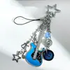 [Guitarra Nirvana Azul] Guitarra Elétrica Rock Estrela de Nicho Botão Nota Contas Pingente de Chaveiro Feito à Mão