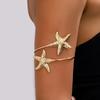 Moda Europea y Americana Estilo Océano Estrella de Mar Estéreo Metal Giratorio Anillo de Brazo Abierto para Mujer para Usar en Múltiples Ocasiones y Estilo Vacacional en la Costa