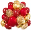 Nuevo Globo de Confeti Largo Dorado con Lentejuelas de 12 pulgadas Globos para Decoración de Escena de Fiesta de Cumpleaños 30 Globos Transfronterizos