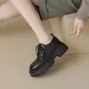 Zapatos de Cuero de Suela Gruesa Estilo Británico para Mujer 2026 Nuevo Primavera Mary Jane Mocasines de Moda Versátiles Zapatos Negros JK Individuales