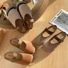 Medias Pantuflas con Puntera Mate para Mujer, Nuevo Estilo Primavera 2025, Sandalias Mary Jane Retro Francesas Perezosas Slip-On para Mujer