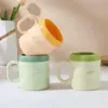 Vaso simple y elegante para enjuague bucal y cepillo de dientes, vaso de bambú para cepillo de dientes estilo nórdico, portátil y simple para estudiantes y parejas