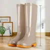 Botas de lluvia de algodón de caña alta antideslizantes con forro polar, zapatos impermeables, zapatos de goma, cubrebotas, botas de agua para mujer, zapatos cálidos para cocina de adulto, zapatos para sembrar arroz