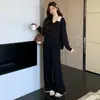 Otoño 2026 Nuevo Conjunto de Maternidad Estilo Coreano Top Falso de Dos Piezas Estilo Relajado Perezoso Conjunto Casual de Maternidad