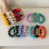 Pulsera elástica de cuentas planas estilo vintage europeo y americano para mujer, pulsera de resina superventas transfronteriza, joyas y accesorios para la mano