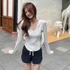 Ropa de Verano Delgada con Protección Solar Moda Ajustada Adelgazante Manga Larga Versátil Top Estilo Coreano Seda Helada Fresca Chaqueta Camisa Protectora Solar