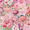 50 pegatinas PET florales rosas en un diseño fresco y creativo estilo ins, adecuadas para decoración DIY de escritorio y diario