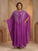 Fornecimento Direto da Fábrica Vestido Bubu de Alta Qualidade com Strass e Pedraria em Chiffon Vestido Longo Elegante Tamanho Plus Cross-Border