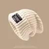 Chapéu de Tricô Masculino Tendência de Inverno, Chapéu de Lã Masculino, Gorro Quente, Chapéu Slouchy para Cabeça Grande, Chapéu de Algodão Grosso