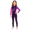 Traje de Banho Infantil 2,5mm para Meninas, Traje de Banho Térmico de Peça Única com Manga Longa, Espessado, à Prova de Frio e Quente, Roupa de Mergulho para Mergulho Livre